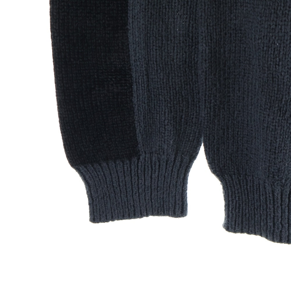 MONCLER(モンクレール) 21AW GIROCOLLO TRICOT ワッペンロゴ バイカラーコットン ニット セーター ブラック/グレー G20919C00005 M1174