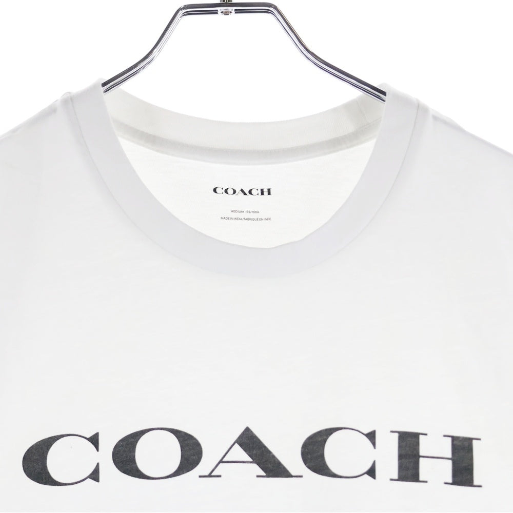 COACH(コーチ) フロントロゴプリント クルーネック 半袖Tシャツ カットソー ホワイト C9693