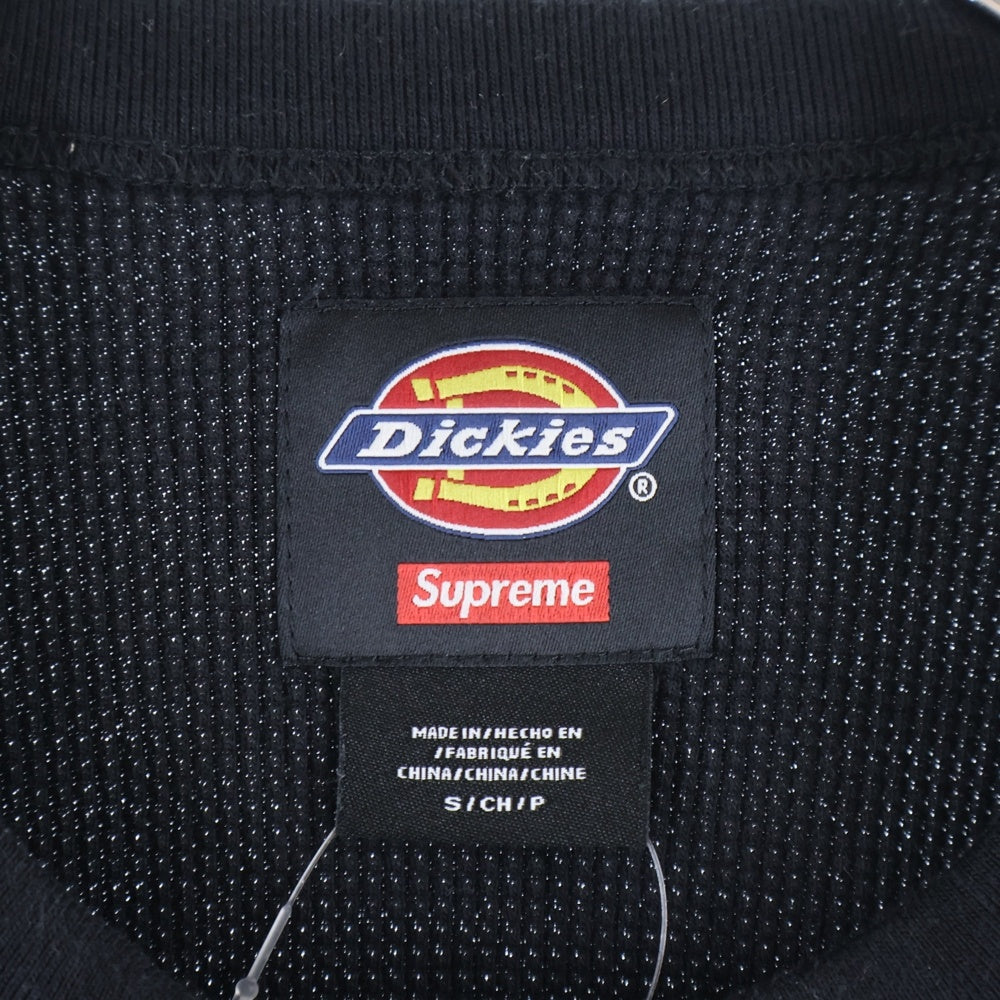 SUPREME(シュプリーム) 25AW×Dickies Thermal ディッキーズ ロゴプリント サーマル 長袖シャツ カットソー ブラック
