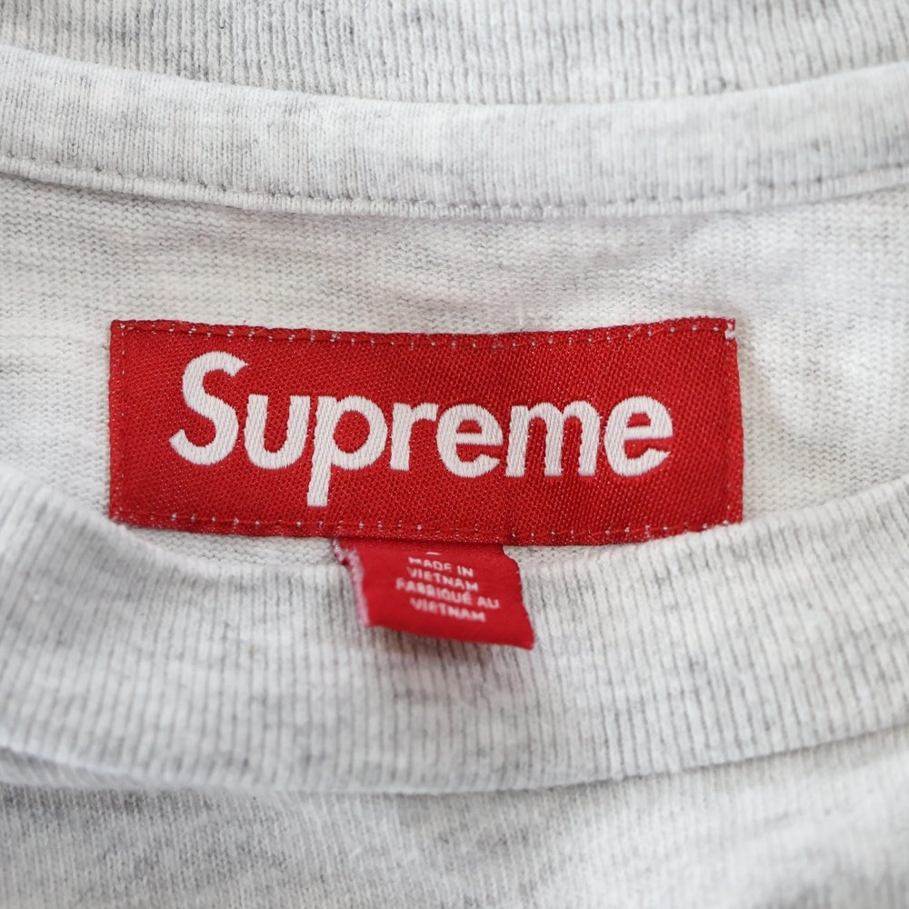 SUPREME(シュプリーム) 25SS S/S Pocket Tee ポケット付き ロゴ刺繍 クルーネック 半袖Tシャツ カットソー グレー