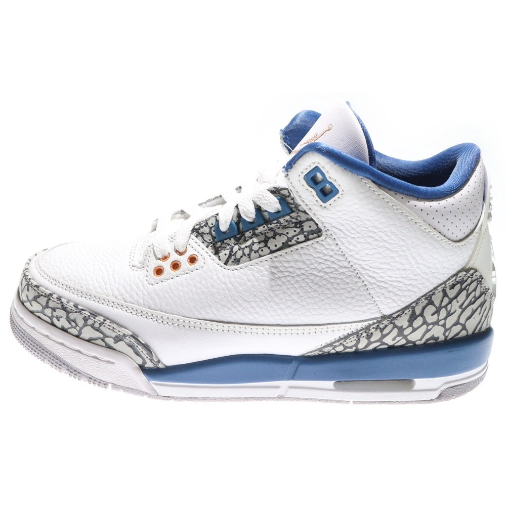NIKE(ナイキ) AIR JORDAN 3 RETRO GS True Blue and Copper エアジョーダン 3 トゥルーブルーアンドコッパー ハイカットスニーカー ホワイト/ブルー US6Y24cm DM0967-148
