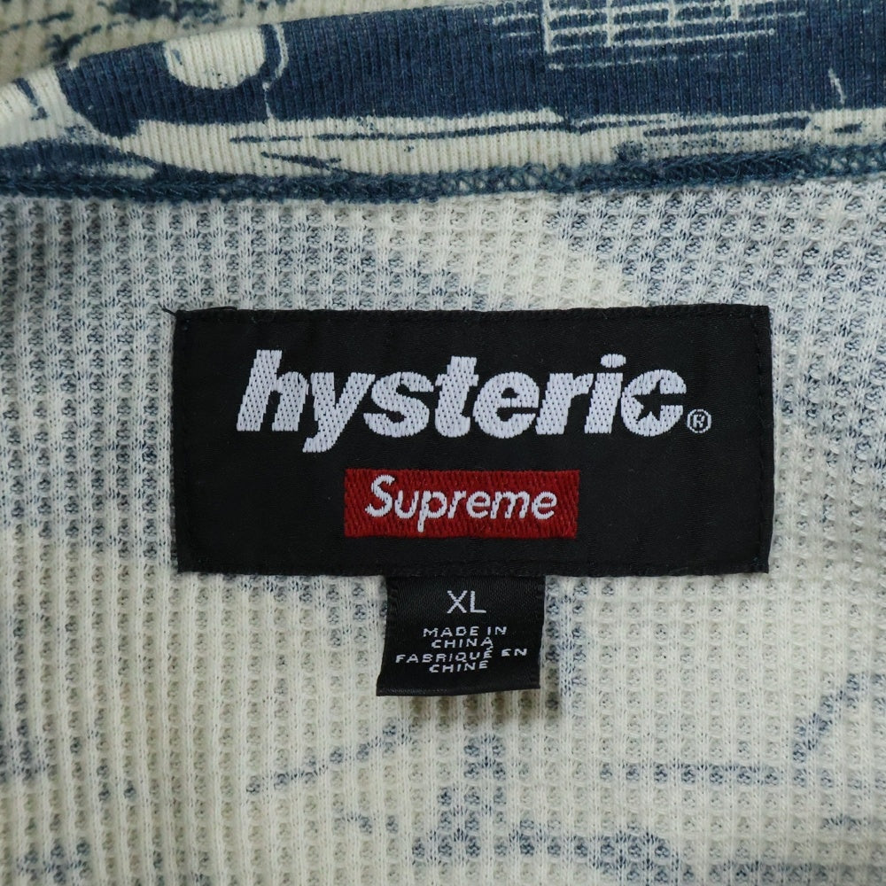 SUPREME(シュプリーム) 24AW ×HYSTERIC GRAMOUR Cars Thermal ヒステリックグラマー カーズ サーマル 長袖Tシャツ ブルー/ホワイト