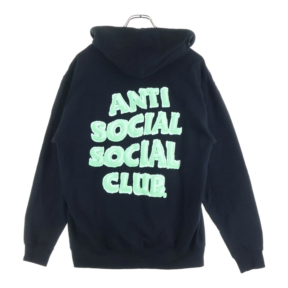 ANTI SOCIAL SOCIAL CLUB(アンチソーシャルソーシャルクラブ) Logo Pullover Parka ロゴプリント スウェットプルオーバーパーカー ブラック/ライトグリーン
