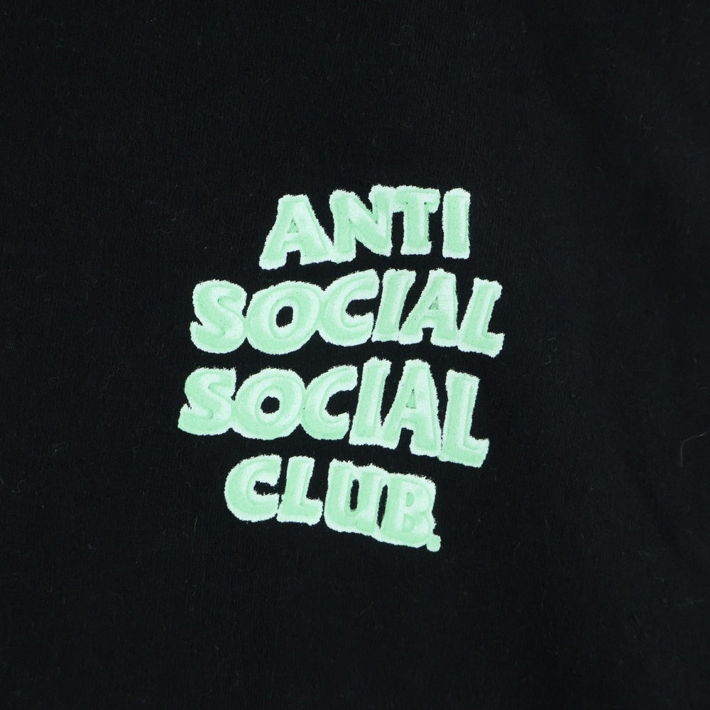 ANTI SOCIAL SOCIAL CLUB(アンチソーシャルソーシャルクラブ) Logo Pullover Parka ロゴプリント スウェットプルオーバーパーカー ブラック/ライトグリーン