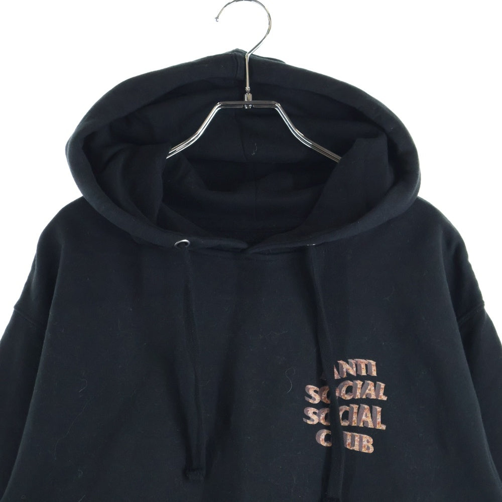 ANTI SOCIAL SOCIAL CLUB(アンチソーシャルソーシャルクラブ) Logo Pullover Parka ロゴプリント スウェットプルオーバーパーカー ブラック/ブラウン