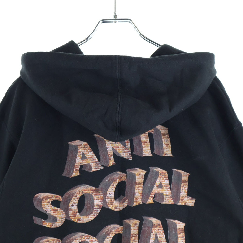 ANTI SOCIAL SOCIAL CLUB(アンチソーシャルソーシャルクラブ) Logo Pullover Parka ロゴプリント スウェットプルオーバーパーカー ブラック/ブラウン