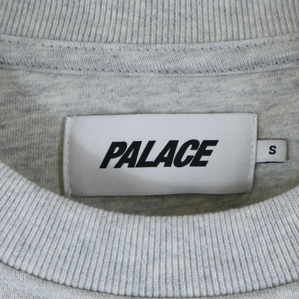 Palace Skateboards(パレススケートボーズ) P3 GLITTER CREW グリッターロゴ クルーネックスウェットトレーナー グレー