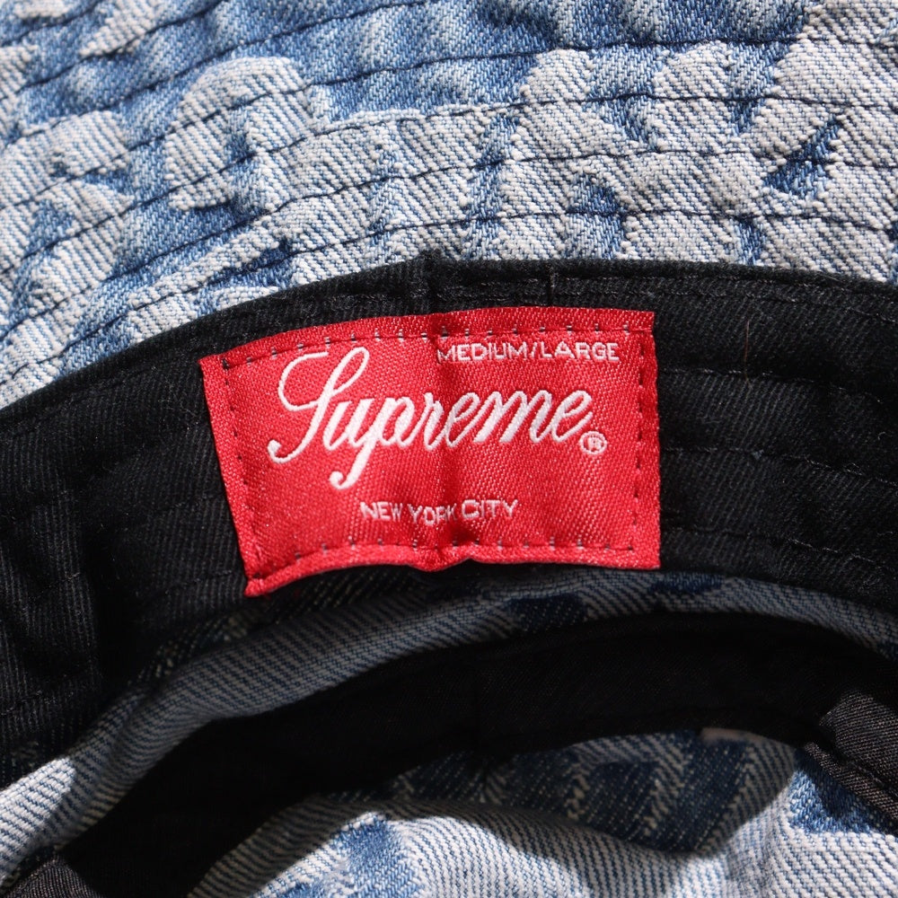 SUPREME(シュプリーム) 22SS Fat Tip Jaquard Denim Hat ファットティップ ジャガード デニム クラッシャーハット バケットハット 帽子 インディゴ
