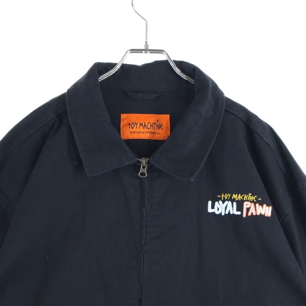 TOY MACHINE(トイマシーン) ロゴ刺繍 スイングトップ ジップアップジャケット ブラック TMPCJK19