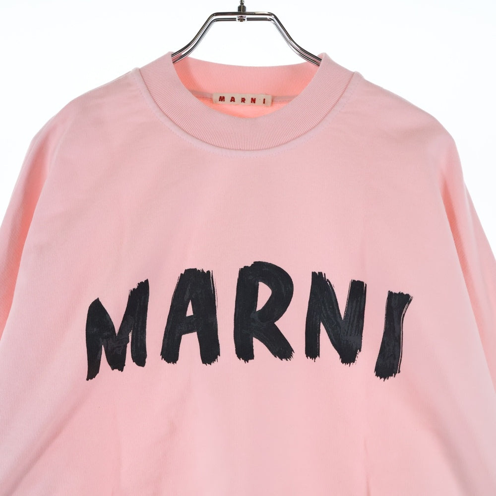 MARNI(マルニ) 23AW ロゴプリント クルーネック スウェット トレーナー ピンク レディース FLJE0185P2 USCU88