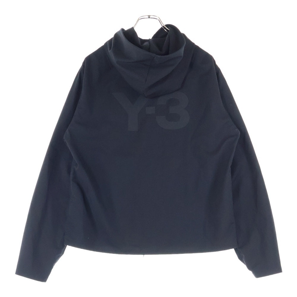 Y-3(ワイスリー) CLASSIC REFINED WOOL STRETCH HOODED WINDBREAKER クラシック ウールリファイン ストレッチ ウィンドブレーカー ジップアップ パーカー ブラック GK4589