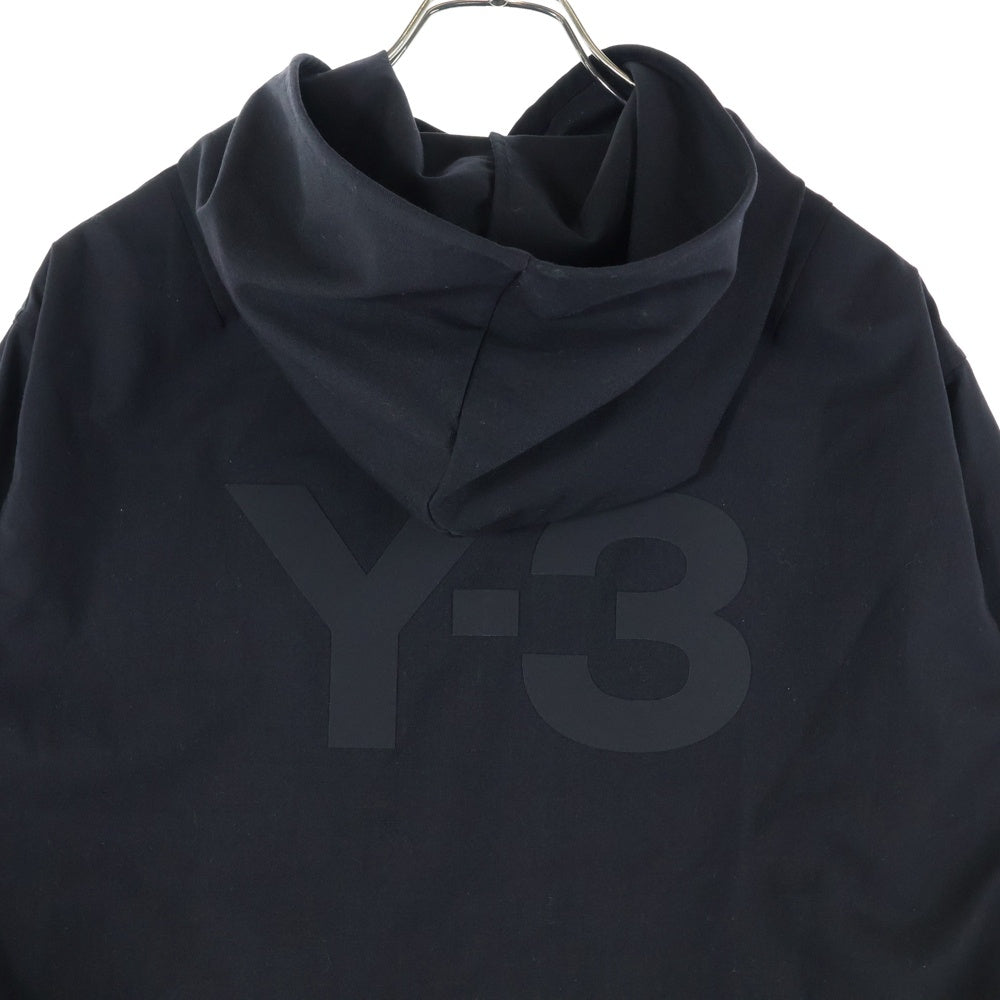 Y-3(ワイスリー) CLASSIC REFINED WOOL STRETCH HOODED WINDBREAKER クラシック ウールリファイン ストレッチ ウィンドブレーカー ジップアップ パーカー ブラック GK4589