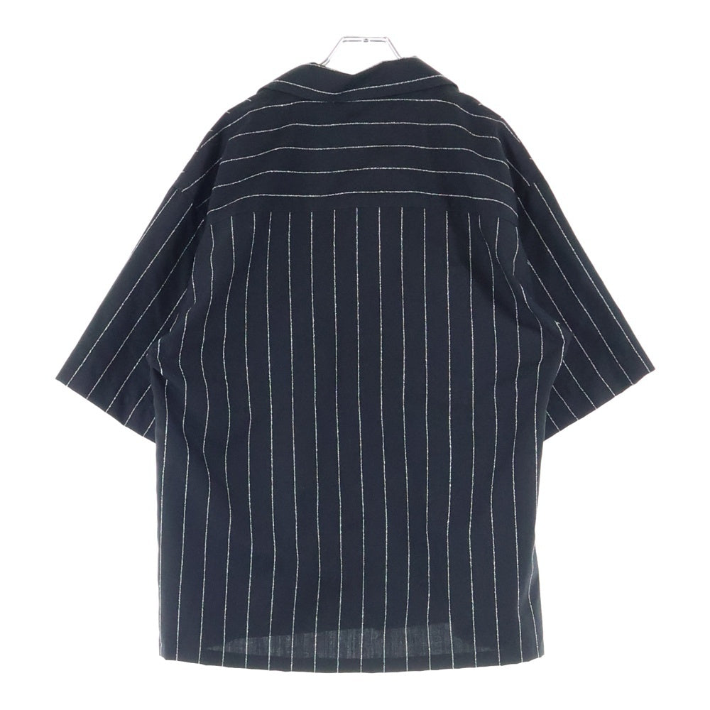 MARNI(マルニ) 22SS トロピカルウール フレスコ チョークストライプ オープンカラー 半袖シャツ ブラック CUMU0213U0