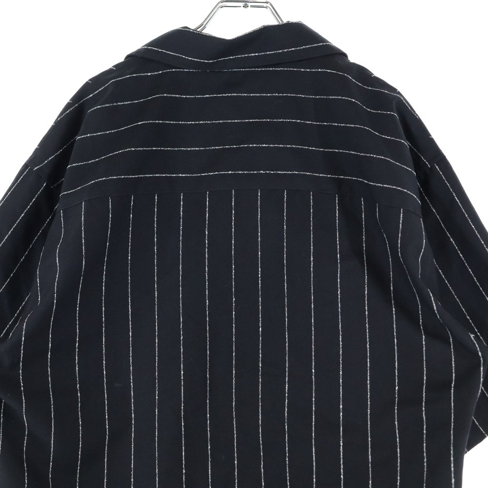 MARNI(マルニ) 22SS トロピカルウール フレスコ チョークストライプ オープンカラー 半袖シャツ ブラック CUMU0213U0