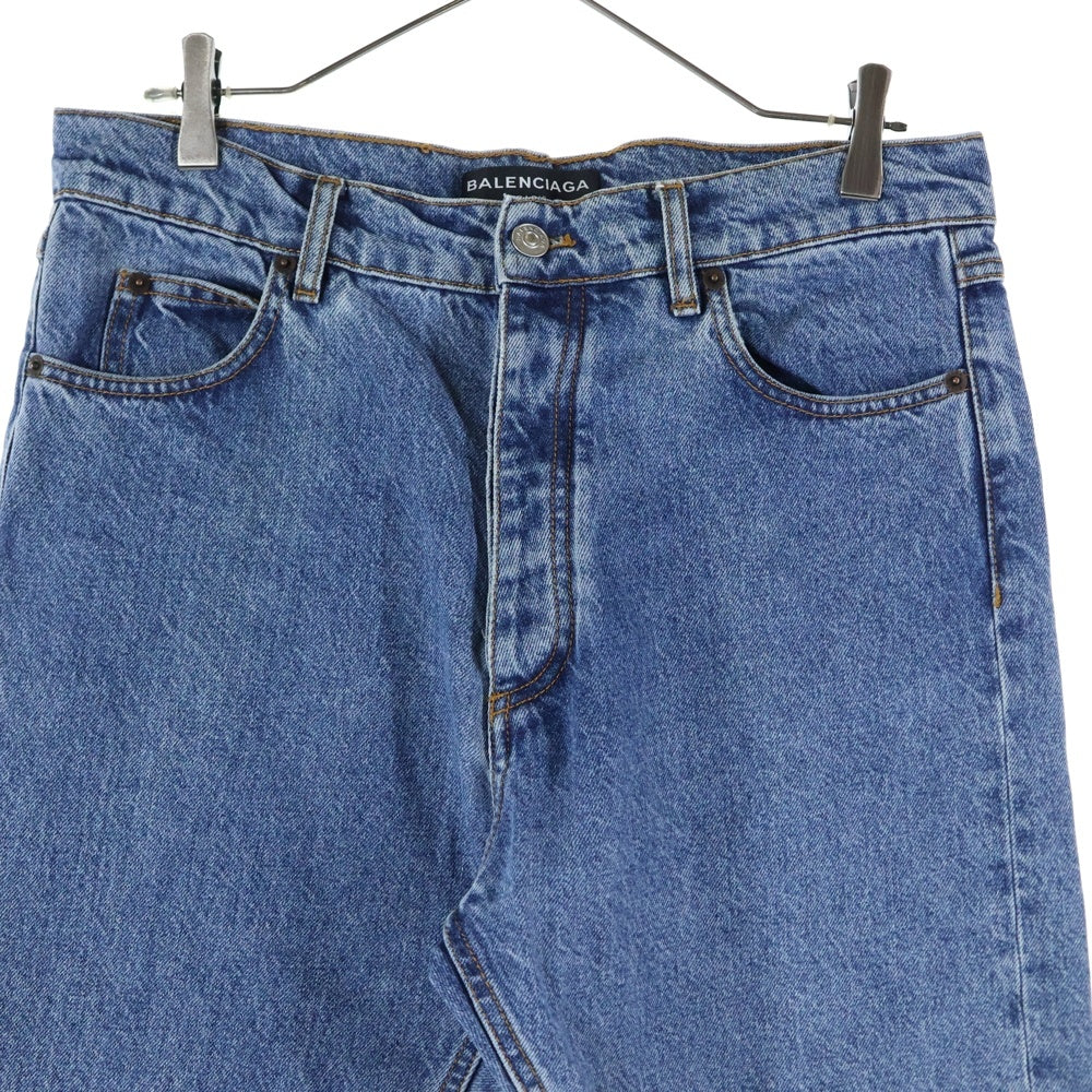 BALENCIAGA(バレンシアガ) 17SS ウォッシュ加工 ボタンフライ ストレート デニムパンツ インディゴ 460800 TUE18