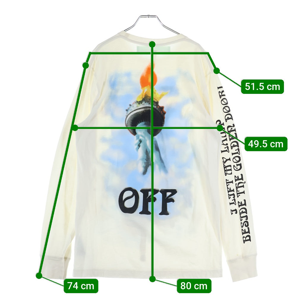 OFF-WHITE(オフホワイト) 18AW LIBERTY L/S TEE 自由の女神 プリント クルーネック長袖Tシャツ カットソー ホワイト