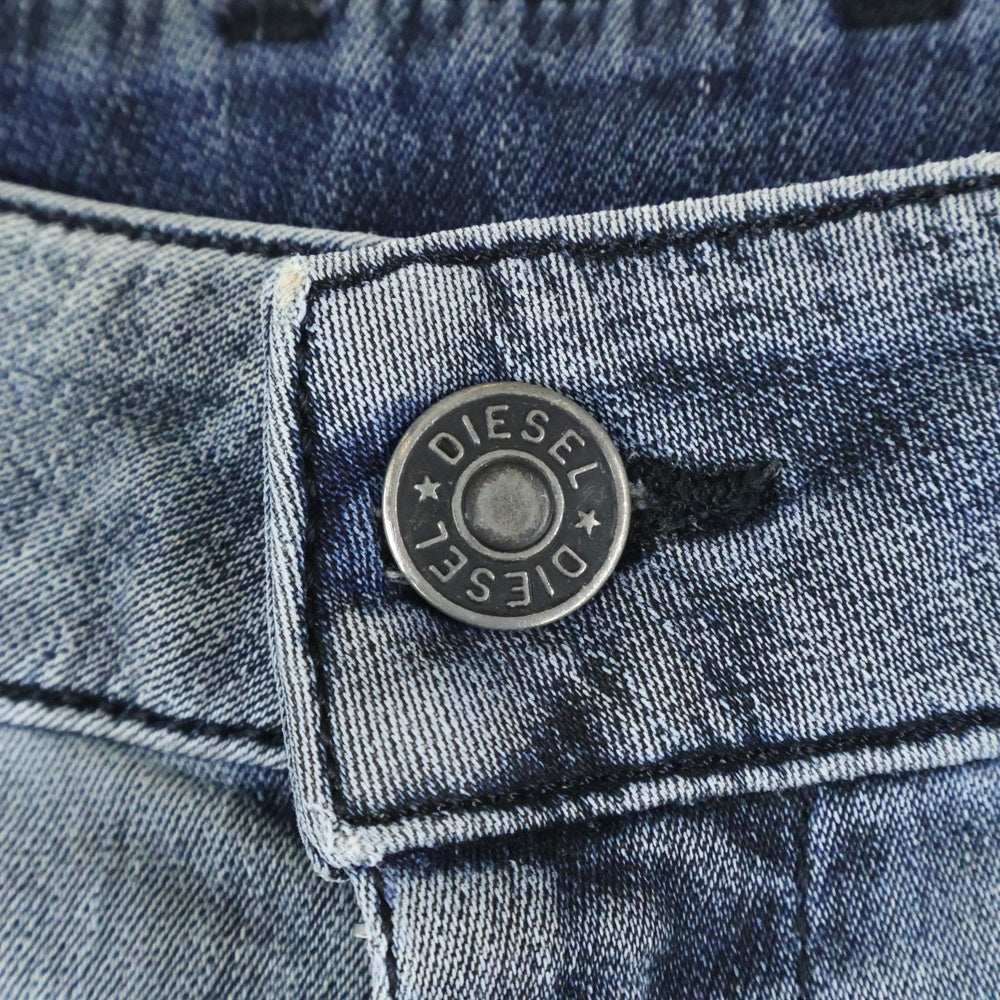 DIESEL(ディーゼル) D-EIFAULT-NE ジップデザイン スキニーデニムパンツ インディゴ
