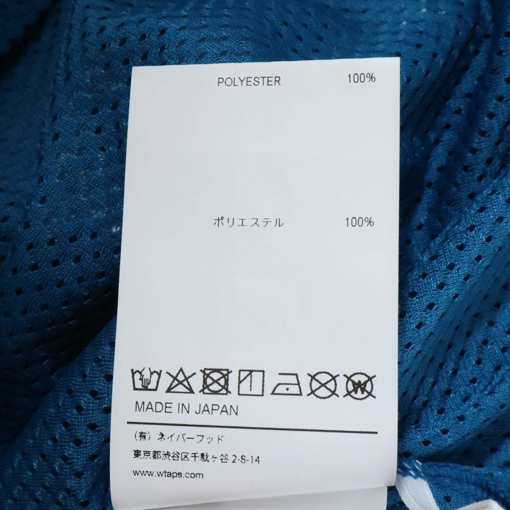 WTAPS(ダブルタップス) 25SS QB SS TEE フロントロゴ メッシュ クルーネック半袖Tシャツ カットソー ブルー 251ATDT-CSM27