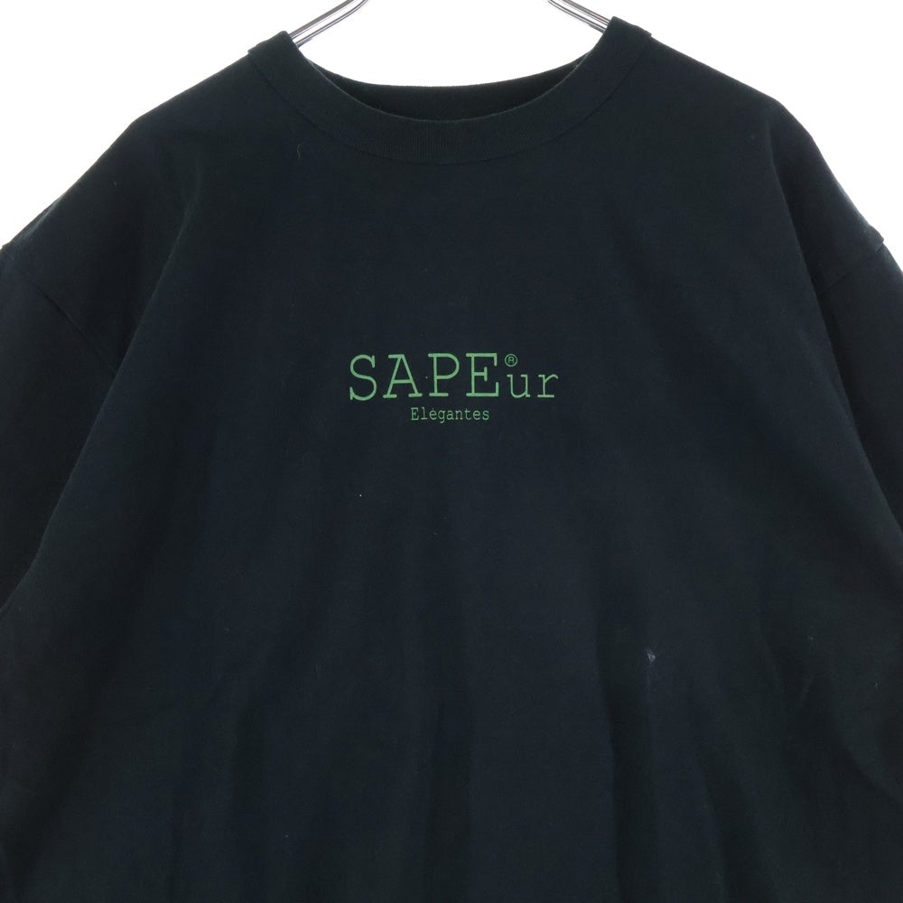 SAPEur(サプール) RODMAN ロッドマン プリント クルーネック半袖Tシャツ カットソー ブラック