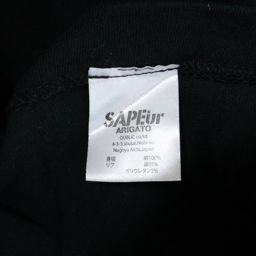 SAPEur(サプール) RODMAN ロッドマン プリント クルーネック半袖Tシャツ カットソー ブラック