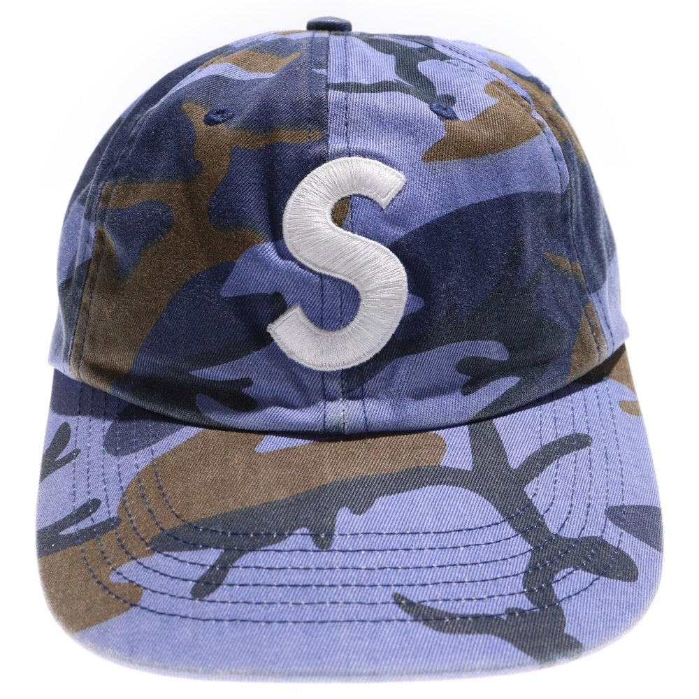 SUPREME(シュプリーム) 25SS Pigment Coated S Logo 6-Panel Sロゴ 迷彩 6パネルキャップ 帽子 パープル