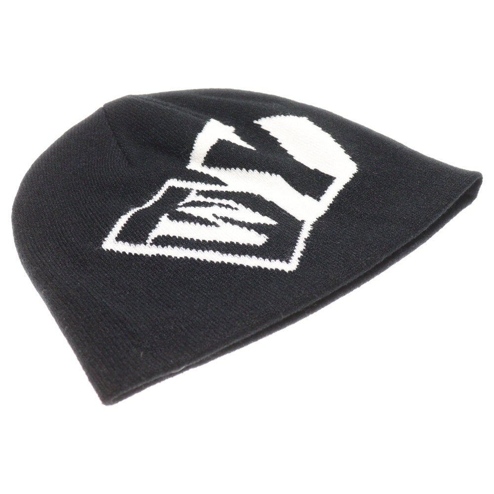 WASTED YOUTH(ウェイステッドユース) WY BEANIE ロゴプリント ビーニー ニット帽 帽子 ブラック