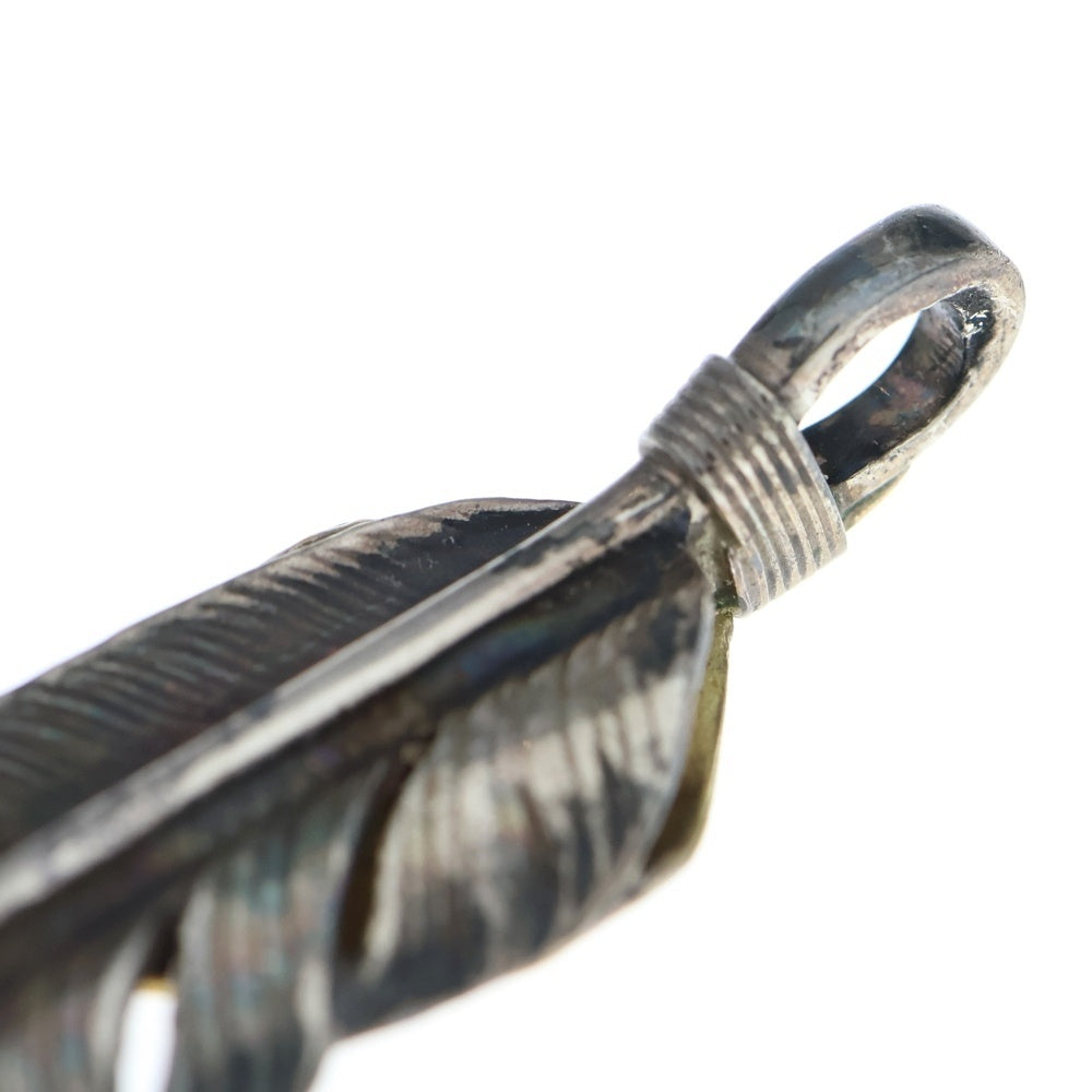 goro's(ゴローズ) 【現行】上金特大フェザー 右向き ペンダントトップ シルバー/ゴールド