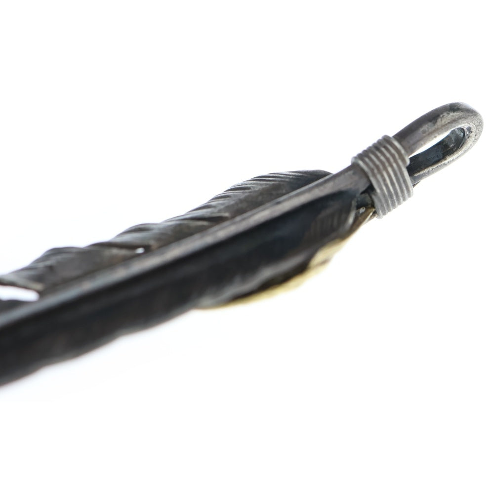 goro's(ゴローズ) 【オールド】上金特大フェザー 左向き ペンダントトップ シルバー/ゴールド