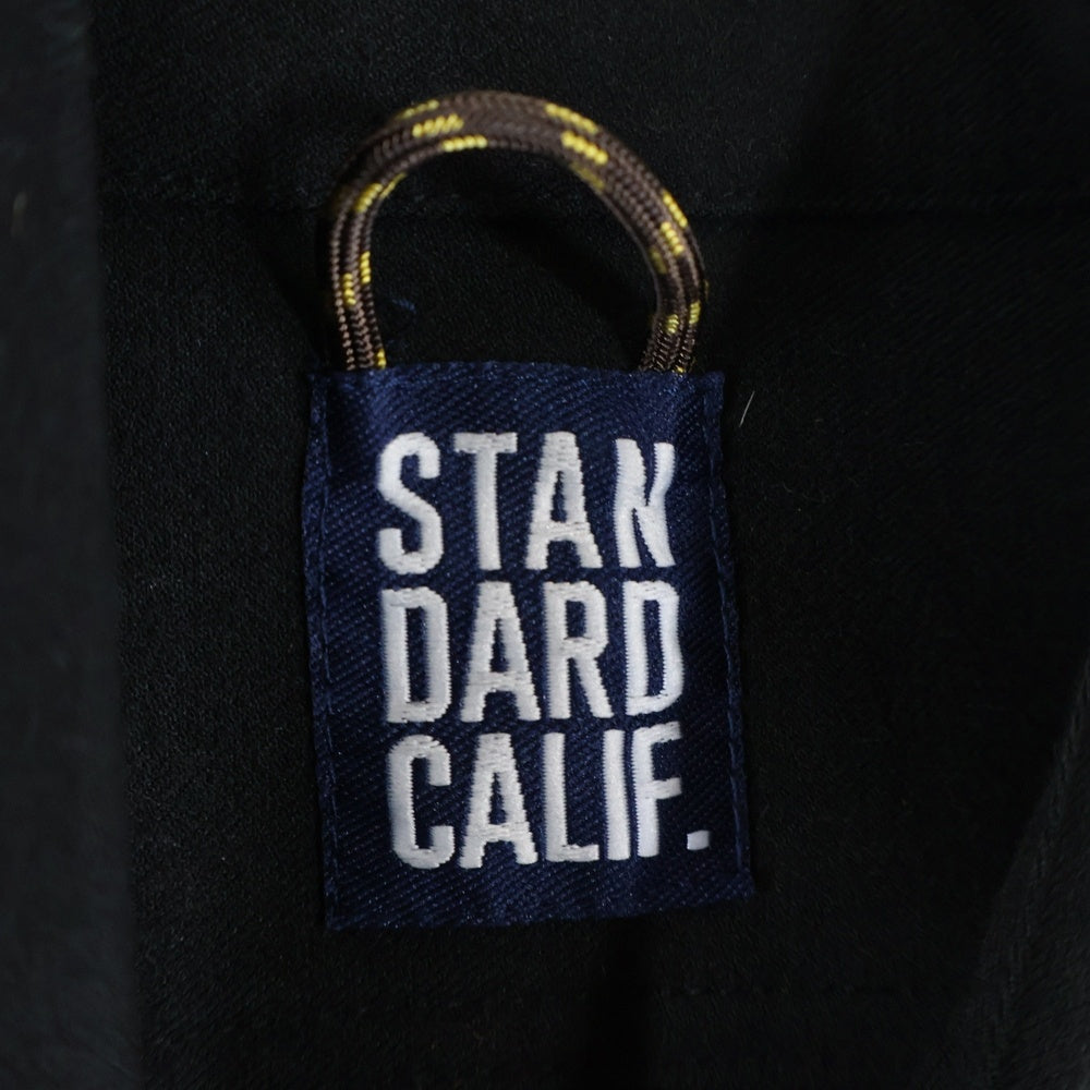 STANDARD CALIFORNIA(スタンダード カリフォルニア) ロゴパッチ フロントボタン 長袖シャツジャケット ブラック
