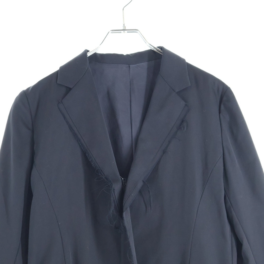 Y's(ワイズ) 17SS ウール ギャバ 前開断切 ジップアップ コート ブラック YU-D08-138 レディース