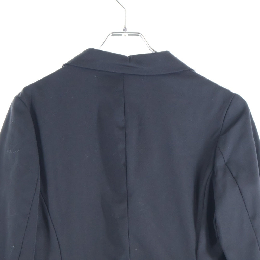 Y's(ワイズ) 17SS ウール ギャバ 前開断切 ジップアップ コート ブラック YU-D08-138 レディース