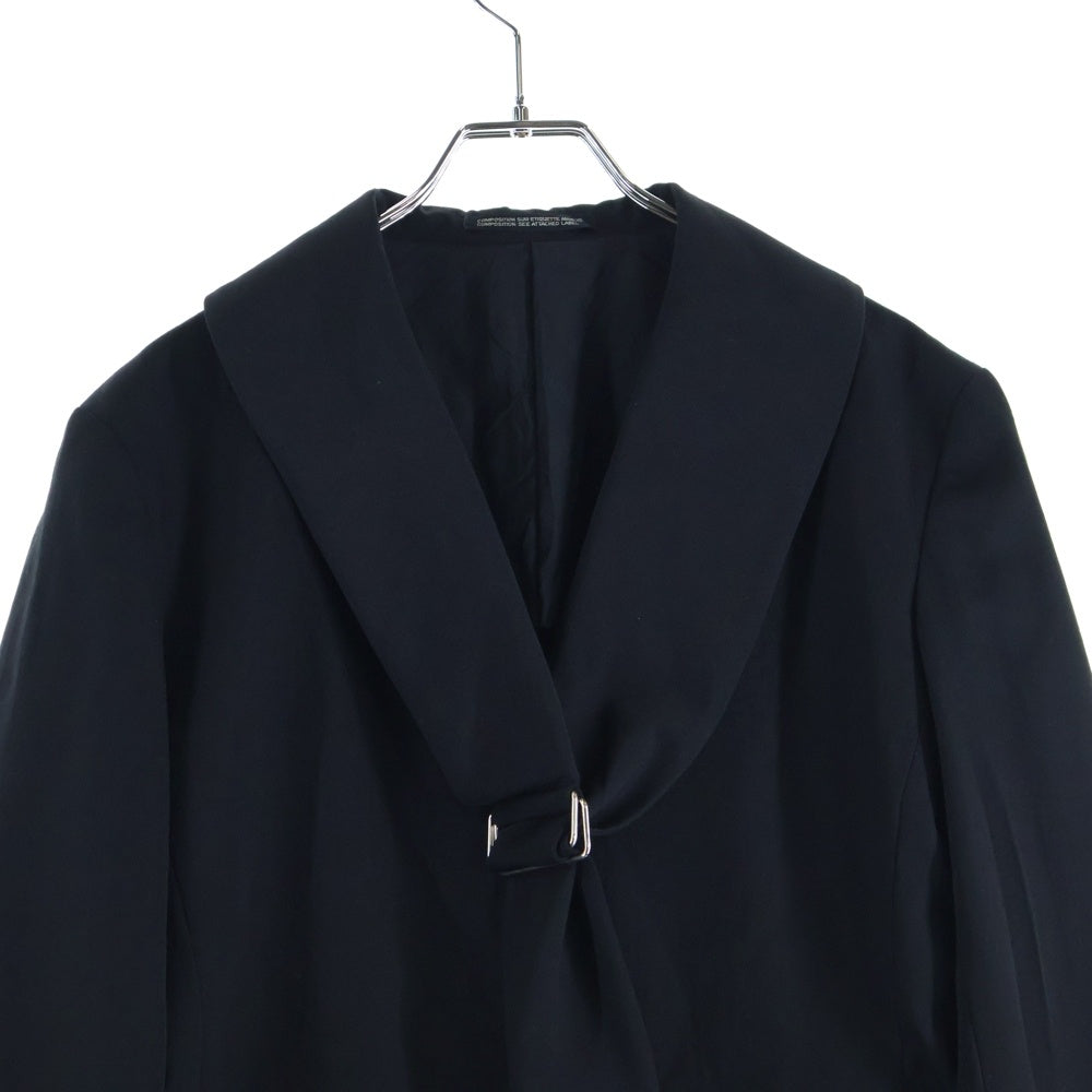 Yohji Yamamoto + NOIR(ヨウジヤマモトプリュスノアール) ウールギャバジン ジップアップ テーラードジャケット ブラック NY-J02-100 レディース