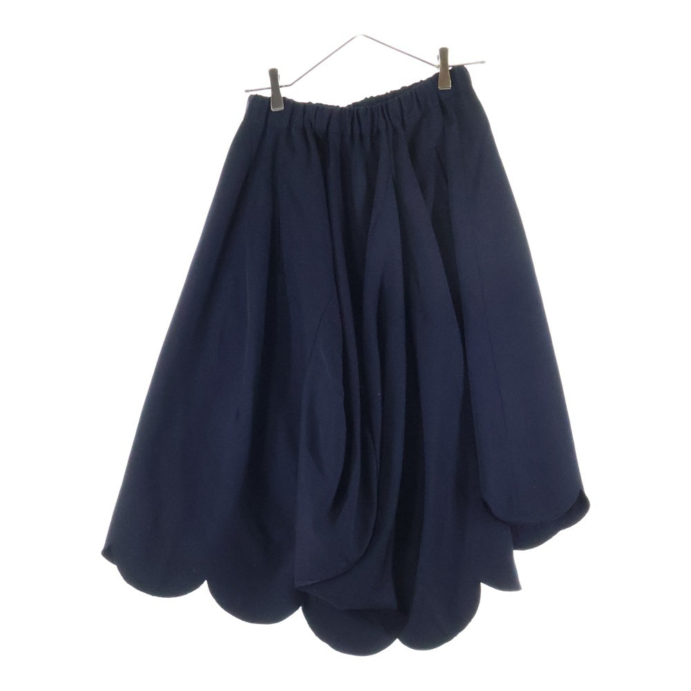 COMME des GARCONS(コムデギャルソン) 09SS ウールギャバ 立体裁断 ラウンドカットスカート ブラック GD-S024 レディース