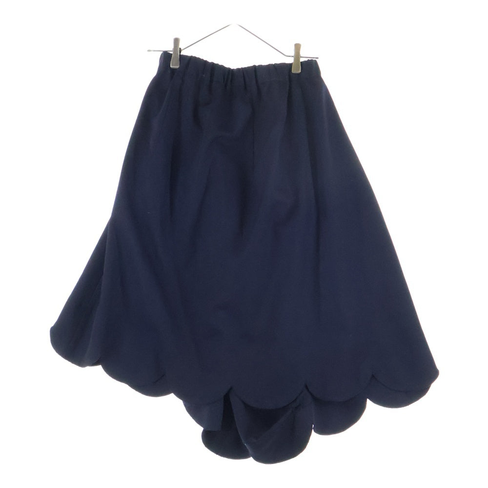 COMME des GARCONS(コムデギャルソン) 09SS ウールギャバ 立体裁断 ラウンドカットスカート ブラック GD-S024 レディース