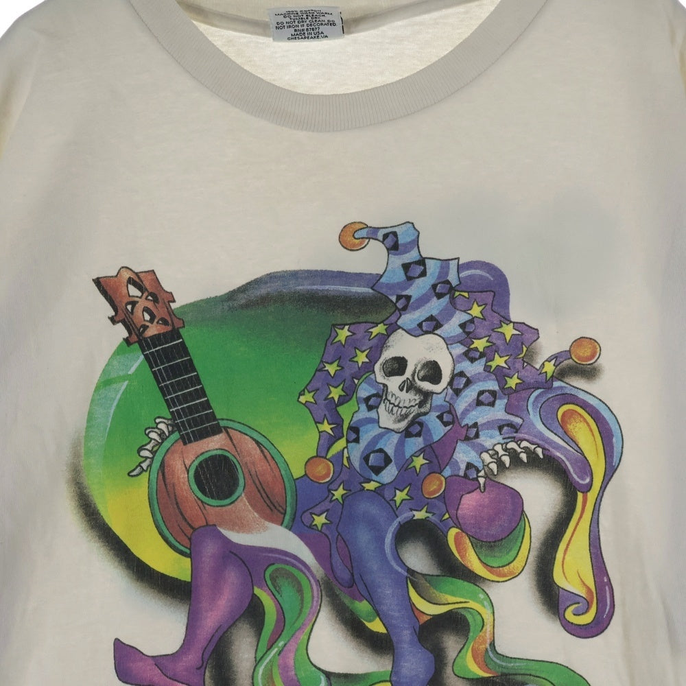 VINTAGE(ヴィンテージ) 90S VINTAGE GRATEFUL DEAD JENSEN ヴィンテージ グレイトフル デッド スカル 両面プリント 半袖Tシャツカットソー ホワイト
