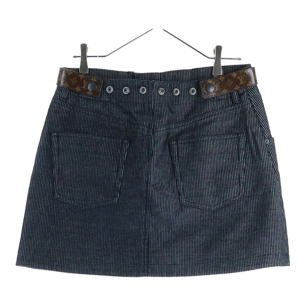 LOUIS VUITTON(ルイヴィトン) 23AW アジャスタブル コーデュロイ ミニスカート レディース グレー RW232WB CBL FPJU17
