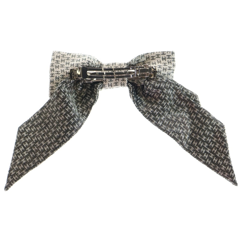 CHANEL(シャネル) ココマーク リボン ボウ バレッタ 髪留め ホワイト/ブラック レディース