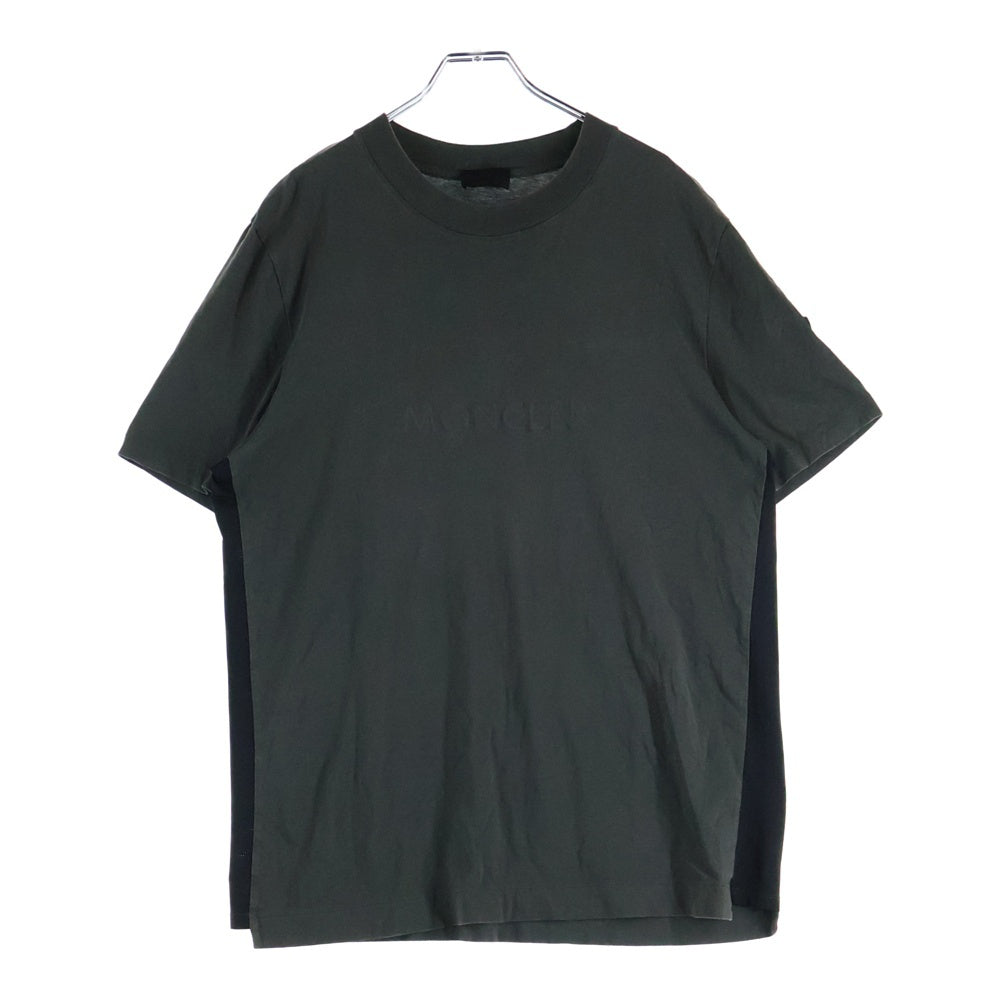 MONCLER(モンクレール) 22SS MAGLIA MANICHE CORTE サイドメッシュ フロントロゴ クルーネック 半袖Tシャツ カットソー カーキ I10918C00009 829H8