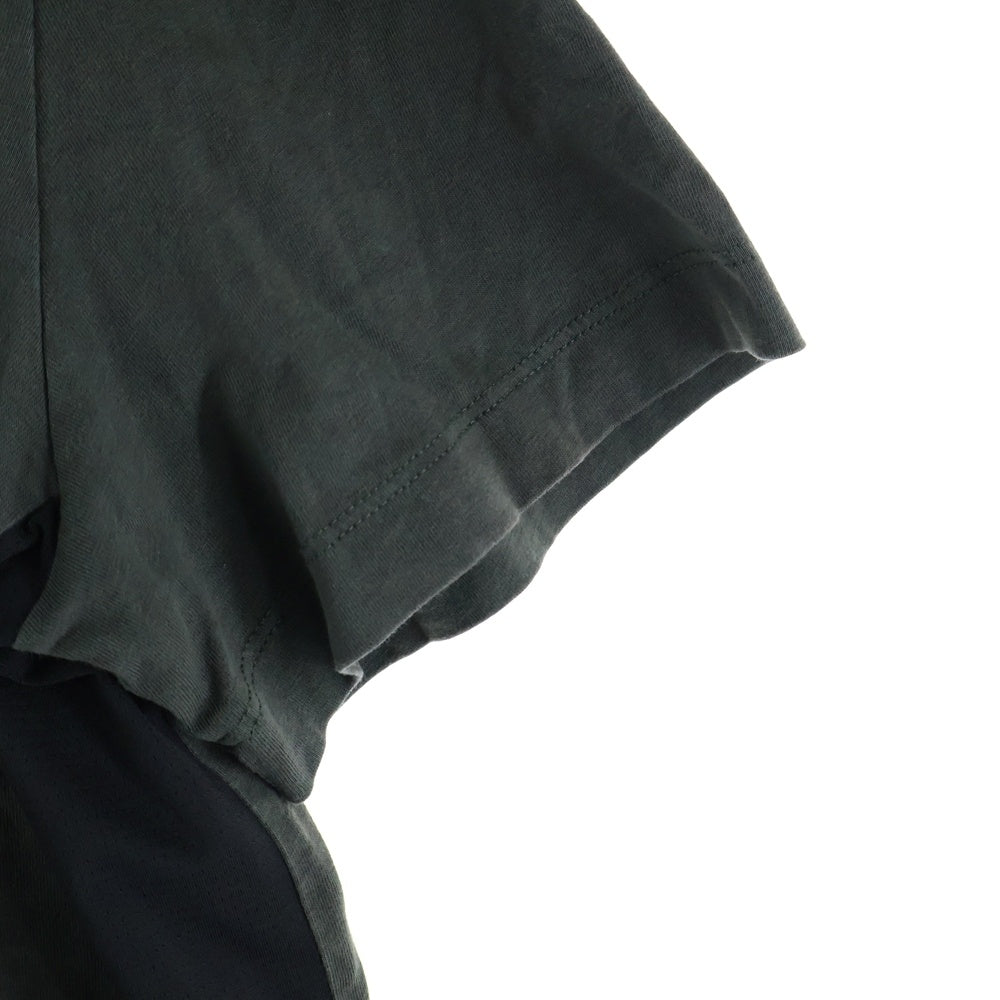 MONCLER(モンクレール) 22SS MAGLIA MANICHE CORTE サイドメッシュ フロントロゴ クルーネック 半袖Tシャツ カットソー カーキ I10918C00009 829H8