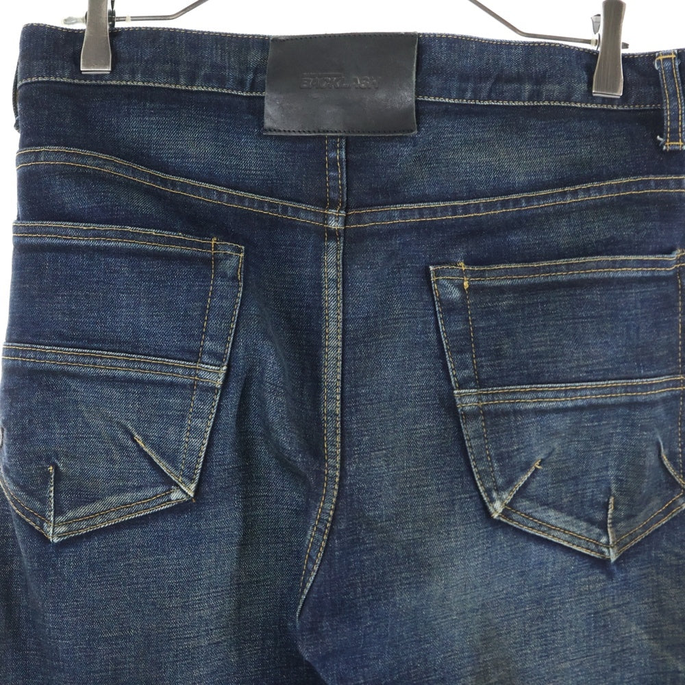 ISAMU KATAYAMA BACKLASH(イサムカタヤマバックラッシュ) ストレッチデニム13oz ステアレザー サルエル デニムパンツ インディゴ 1483-02
