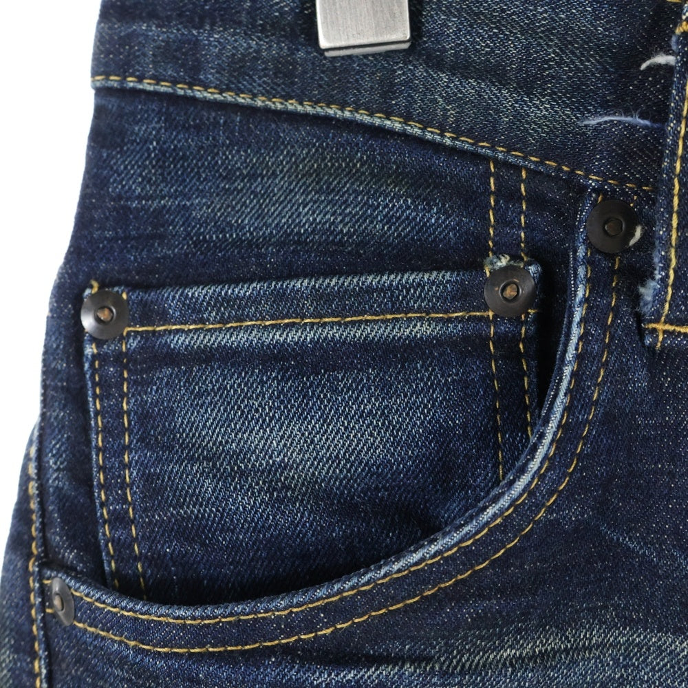 ISAMU KATAYAMA BACKLASH(イサムカタヤマバックラッシュ) ストレッチデニム13oz ステアレザー サルエル デニムパンツ インディゴ 1483-02