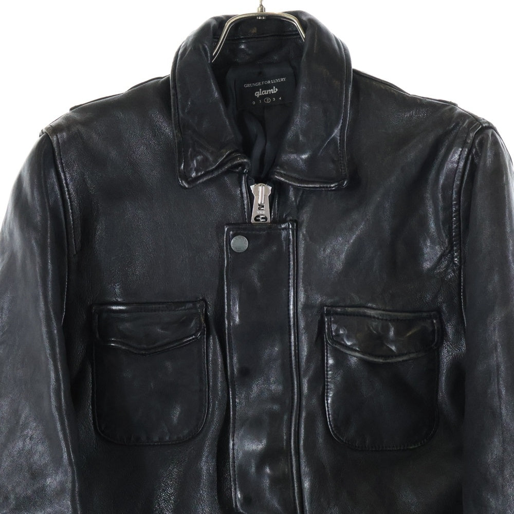 glamb(グラム) Rosso Riders Jacket ロッソ シープレザー ライダースジャケット ブラック GB0318/JKT05