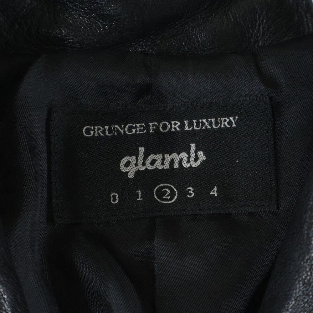 glamb(グラム) Rosso Riders Jacket ロッソ シープレザー ライダースジャケット ブラック GB0318/JKT05