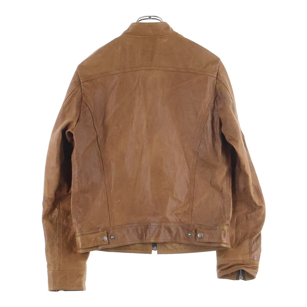 NO BRAND(ノーブランド) L' homme en cuir ロムエンキュイール レザー シングルライダース ジャケット ブラウン