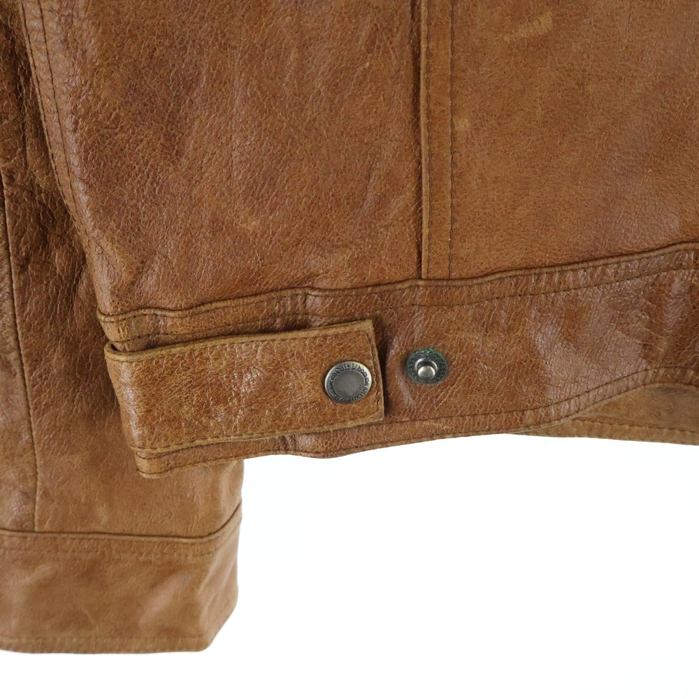 NO BRAND(ノーブランド) L' homme en cuir ロムエンキュイール レザー シングルライダース ジャケット ブラウン