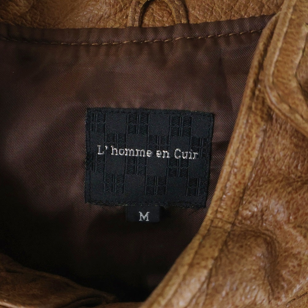 NO BRAND(ノーブランド) L' homme en cuir ロムエンキュイール レザー シングルライダース ジャケット ブラウン
