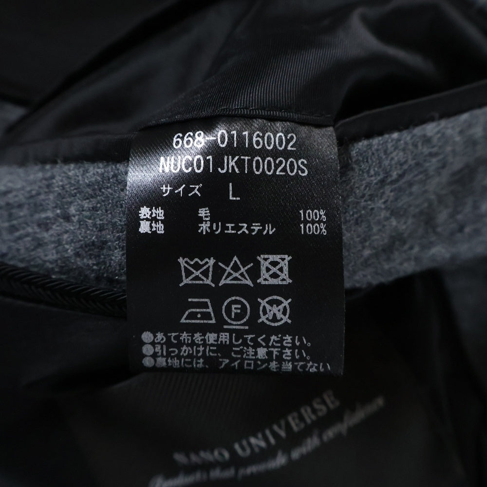 nano universe(ナノユニバース) 19AW 2B ウール シングル テーラードジャケット グレー 668-0116002