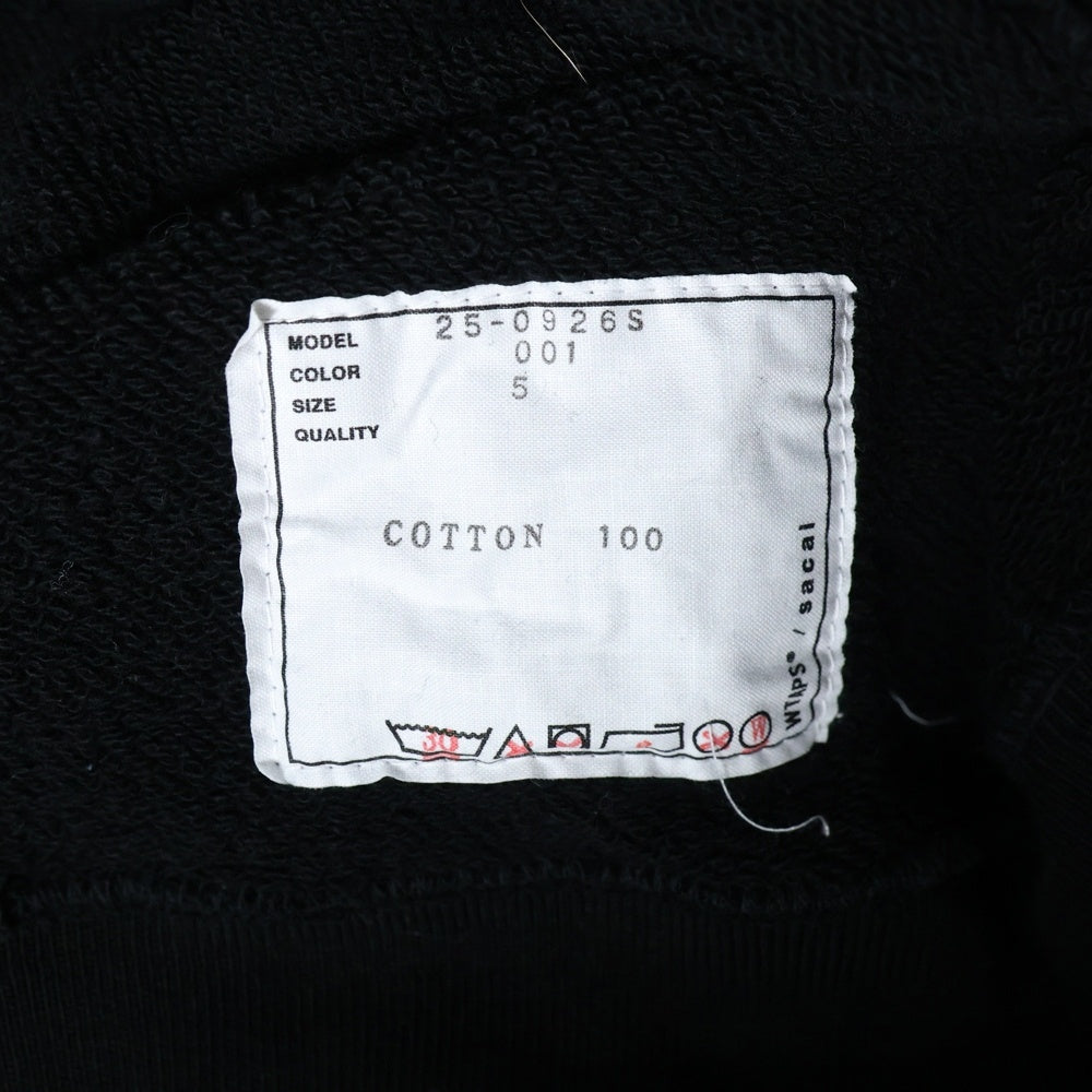 Sacai(サカイ) 25SS ×WTAPS Print Pullover ダブルタップス クルーネック スウェットトレーナー ブラック KU25-0926S