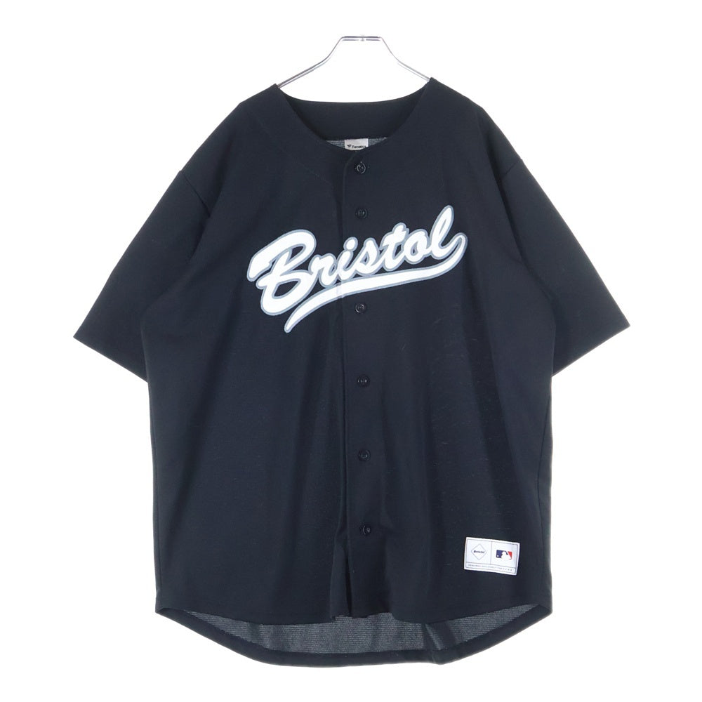F.C.R.B./F.C.Real Bristol/FCRB(エフシーアールビー/エフシーレアルブリストル) 21AW ×MLB Fanatics TOUR BASEBALL SHIRT ツアー ベースボール 半袖シャツ ブラック MM21-ML-1F01