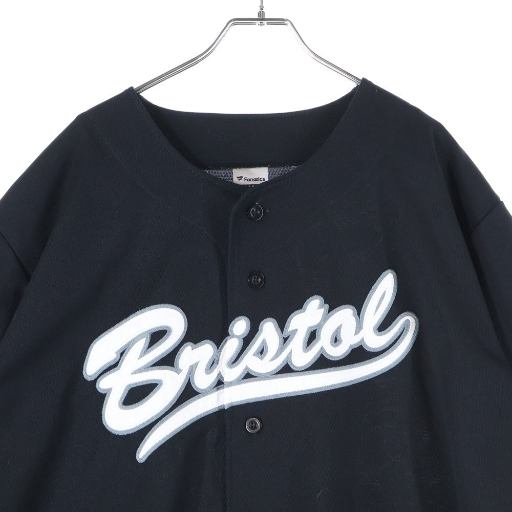 F.C.R.B./F.C.Real Bristol/FCRB(エフシーアールビー/エフシーレアルブリストル) 21AW ×MLB Fanatics TOUR BASEBALL SHIRT ツアー ベースボール 半袖シャツ ブラック MM21-ML-1F01
